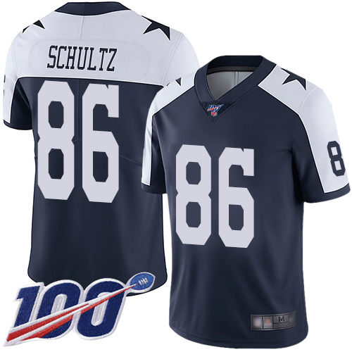 Men Dallas Cowboys Limited Navy Blue Dalton Schultz Alternate #86 100th Season Vapor Untouchable Throwback NFL Jersey